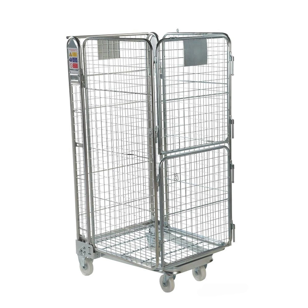 Foldable Wire Mesh Metal Storage Cages Roll Container Metal Stillage Collapsible Pallet